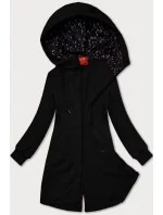 Čierna dámska dlhá mikina na zips s kapucňou LHD (AMG-693A) Čierna dámska dlhá mikina na zips s kapucňou LHD (AMG-693A)