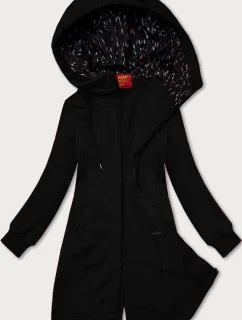 Dámska dlhá mikina s kapucňou LHD čierna (AMG-693A)