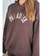 Bavlnená súprava s vyšívaným nápisom Paradise zelený