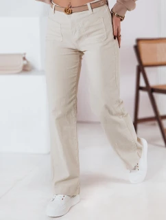 Dámske manšestrové nohavice WELVIA light beige FashionStreet UY2302