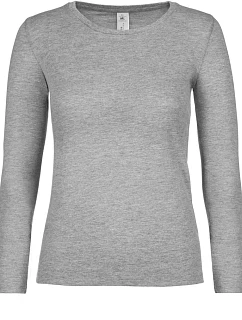 B&C #E150 LSL /women Dámske tričko s dlhým rukávom 01.006T športová šedá
