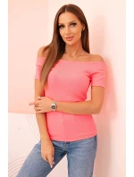 Dámska bavlnená blúzka s výstrihom do V a potlačou biela