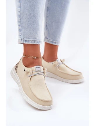 Lekkie Materiałowe Półbuty Damskie McKeylor 96116 Beżowe
