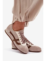 Dámske semišové nízke tenisky Dark Beige Zazoo N1068 Dámske semišové nízke tenisky Dark Beige Zazoo N1068