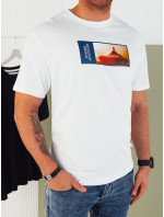 Pánske tričko s potlačou biele Dstreet RX5484