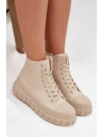 Dámske zateplené členkové tenisky SS274535 Light Beige - Big Star