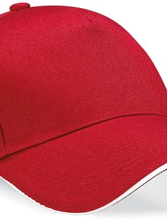 Beechfield B 15C 5-panelová sendvičová čiapka 53.015C classic red/white