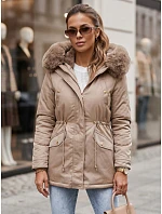 Dámska zimná bunda GODDESS beige FashionStreet TY3868