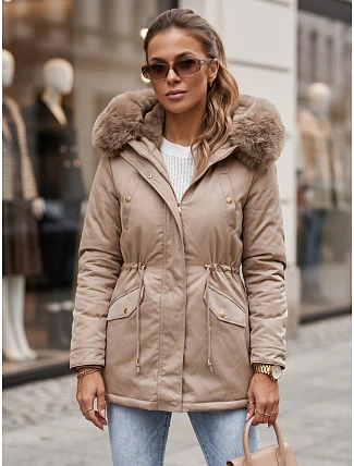 Dámska zimná bunda GODDESS beige FashionStreet TY3868