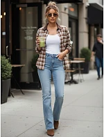 Dámske modré džínsy s vysokým pásom FashionStreet UY2948