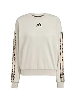 Dámska mikina adidas Animal Print 3-Stripes French Terry Sweatshirt cream JM1836