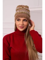 Čiapka s fleecom Patrycja K254 khaki+camel