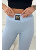 Pruhované legíny s vysokým pásom modré