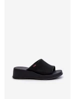 Pachnące Klapki Damskie Na Koturnie ZAXY LL285084 Czarne