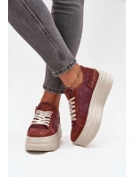Semišové tenisky na pevnej platforme Zazoo N1270S3 Purple Semišové tenisky na pevnej platforme Zazoo N1270S3 Purple