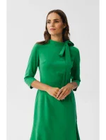S346 Šaty so zaväzovaním za krk - zelené