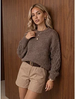 Dámsky oversize sveter s copánkovým vzorom Fango FashionStreet MY2594
