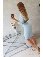 Súprava blúzky a sukne v modrej farbe