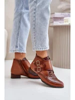 Dámske kožené členkové topánky 06696-02 model 202112 Brown - Maciejka Dámske kožené členkové topánky 06696-02 model 202112 Brown - Maciejka