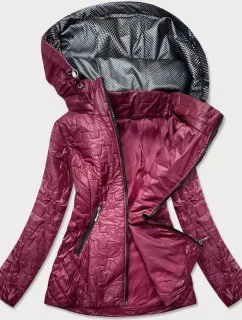 Dámska prešívaná bunda v bordovej farbe (BR0121)