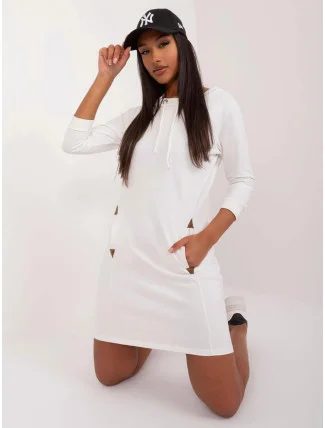 Dámske mini šaty v ecru farbe (9070)