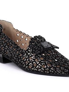 Dámske kožené poltopánky čierne Cambell 35307