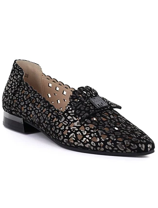 Dámske kožené poltopánky čierne Cambell 35307