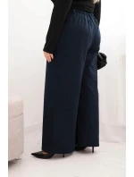 Dámske Plus veľkosť široké nohavice s opaskom Chocolate Dámske Plus veľkosť široké nohavice s opaskom Chocolate