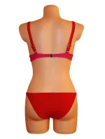 Dámske plavky dvojdielne bikiny 2COLOR dvojfarebné červené - Červená - OEM