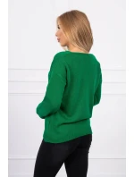 Sveter S202-15 V-výstrih zelený - Kesi