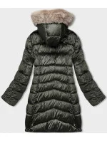 Dámska obojstranná zimná bunda s kapucňou khaki-béžová (B8202-11046) Dámska obojstranná zimná bunda s kapucňou khaki-béžová (B8202-11046)