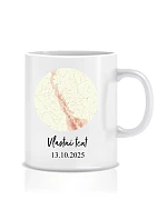 Personalizovaný klasický biely keramický hrnček s objemom 300 ml s mapou hviezd Personalizovaný klasický biely keramický hrnček s objemom 300 ml s mapou hviezd
