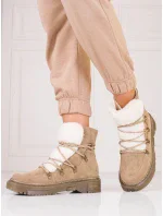 Pohodlné dámske snehové topánky hnedé bez podpätku Pohodlné dámske snehové topánky hnedé bez podpätku