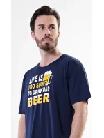 Pánska nočná košeľa s krátkym rukávom „Life is beer“ Pánska nočná košeľa s krátkym rukávom „Life is beer“