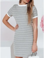 Dámske mini pruhované šaty FITLINES šedé FashionStreet EY2580