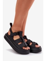 Sandały Damskie Na Platformie Czarne Nitavelia