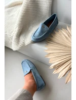 Dámske mokasíny s malými zlatými detailmi modré Sarivelle Dámske mokasíny s malými zlatými detailmi modré Sarivelle