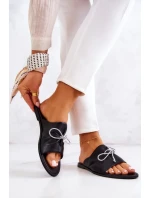 Kožené Dámske papuče Nicole 2659/001 Čierna Kožené Dámske papuče Nicole 2659/001 Čierna