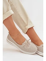 Dámske kožené poltopánky LR61-7044 beige - S.Barski Dámske kožené poltopánky LR61-7044 beige - S.Barski