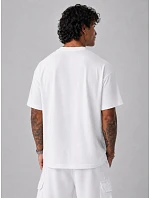 Pánske tričko oversize s nápisom YOU bavlna biela FashionStreet NX1034R Pánske tričko oversize s nápisom YOU bavlna biela FashionStreet NX1034R