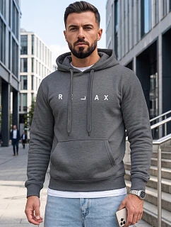 Pánska mikina s kapucňou RELAX, tmavošedá, FashionStreet NX0001BX