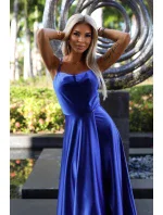 547-2 Dlhé saténové šaty PERLA s exkluzívnym výstrihom na chrbte - CHABRERA