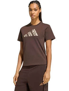 Dámske tričko adidas Animal Graphic, hnedé, KT2676
