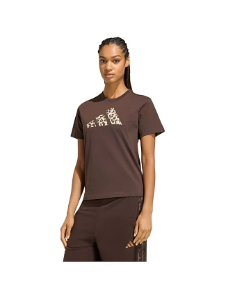 Dámske tričko adidas Animal Graphic, hnedé, KT2676 Dámske tričko adidas Animal Graphic, hnedé, KT2676