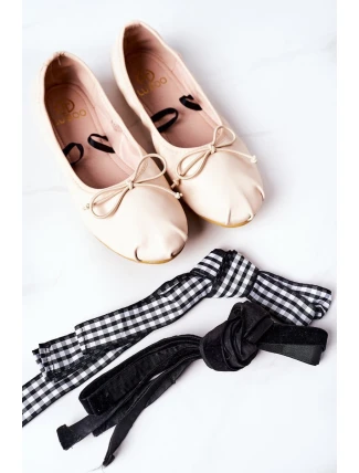 Wiązane Baleriny Lu Boo Nude