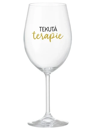 TEKUTÁ TERAPIE - čirá sklenice na víno 350 ml