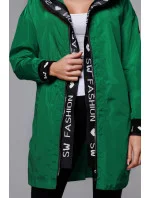 Tenká zelená dámska bunda s ozdobnou lemovkou (B8145-10)