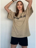 Dámske tričko s potlačou BONGANIR beige FashionStreet RY2635