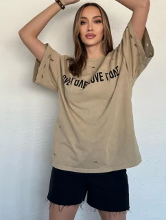 Dámske tričko s potlačou BONGANIR beige FashionStreet RY2635
