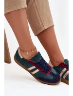 Zazoo N1068 Dámske semišové nízke tenisky Dark Green